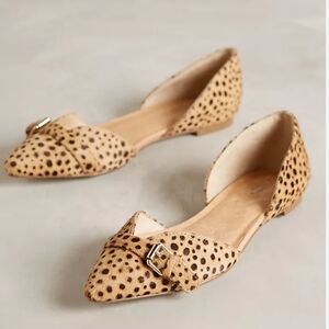 Dr Scholl's Anthropologie Tivoli D'Orsay Flats Animal Print Size 9.5